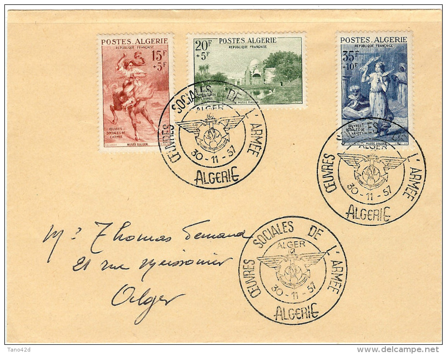 LCH- OEUVRES SOCIALES DE L'ARMEE EMISSION DE 1957  FDC SUR ENVELOPPE - FDC