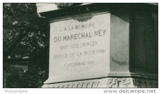 Marechal Ney Statue Paris France Ancienne Photographie 1965 - Autres & Non Classés