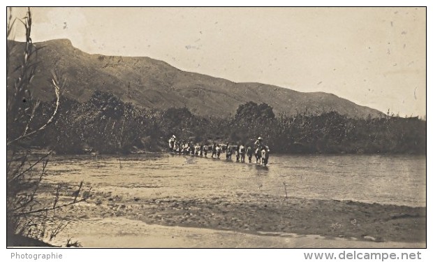 Riviere Manandara Passage A Gué Madagascar Ancienne Photographie Diez 1924 - Africa