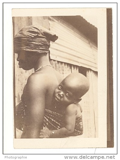Niger Niamey Scene De Marché Mere Et Son Enfant Ancienne Photo Instantanée 1929 - Africa