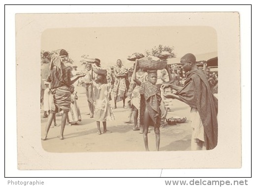 Niger Niamey Scene De Marché Commercants Ancienne Photo Instantanée 1929 - Africa