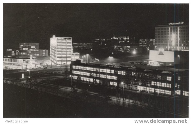 Czech Republic Prague By Night Old Photo 1950 - Other & Unclassified