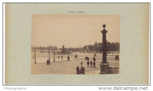 Place De La Concorde Paris Pittoresque Ancienne Photo Instantanée 1885 - Old (before 1900)