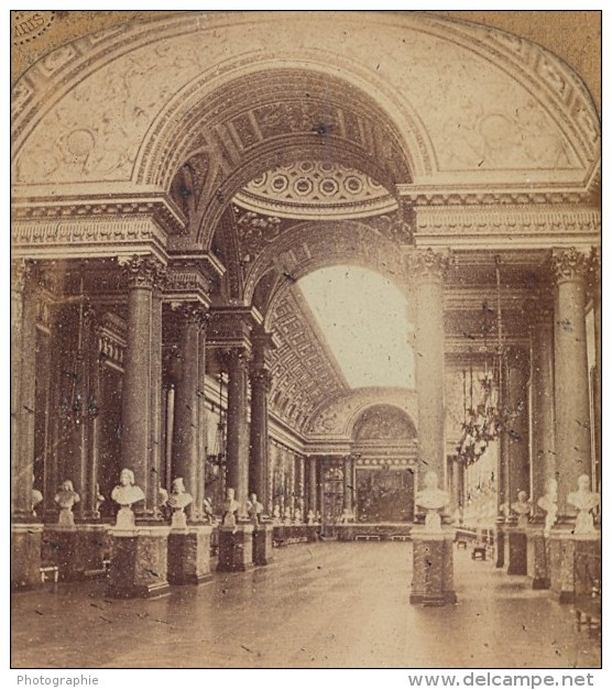 France Versailles Château Galerie Des Batailles Ancienne Photo Stereo Tissue GAF 1865 - Stereoscopic