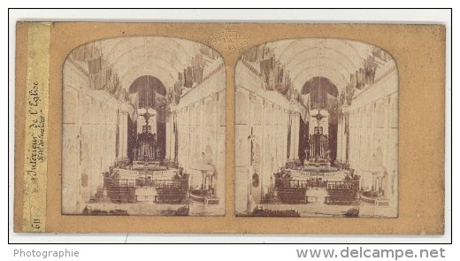 France Paris Hotel Des Invalides Eglise Interieur Ancienne Photo Stereo Tissue GAF 1865 - Stereoscopic