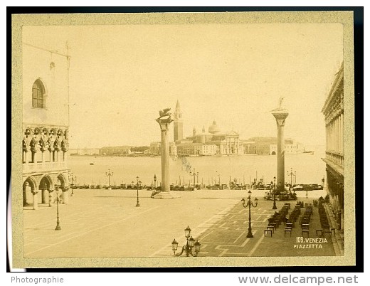 Venise Place Saint Marc Piazzetta Italie Ancienne Photo Albuminée 1880 - Old (before 1900)