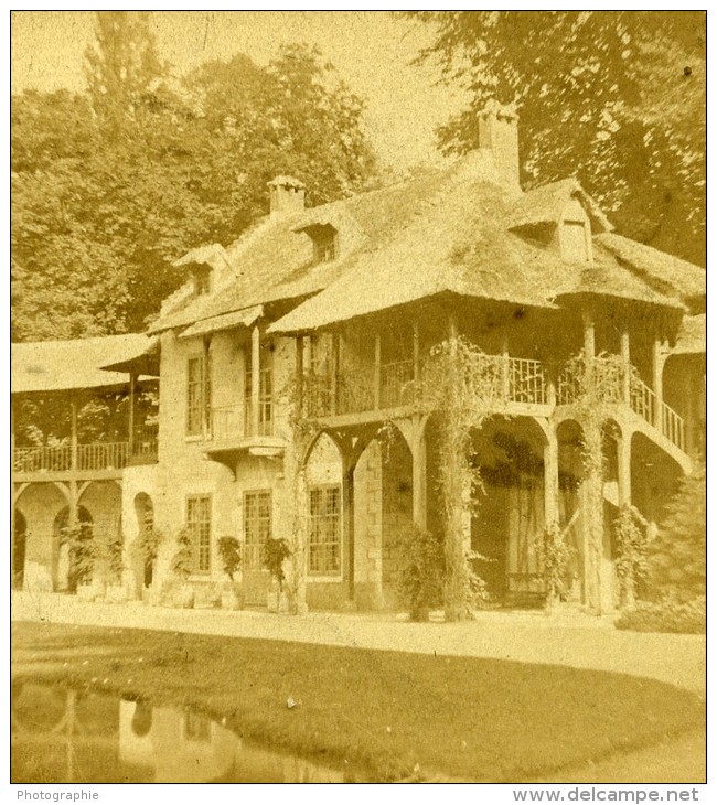 Versailles Le Petit Trianon France Ancienne Photo Stereo 1870 - Other & Unclassified