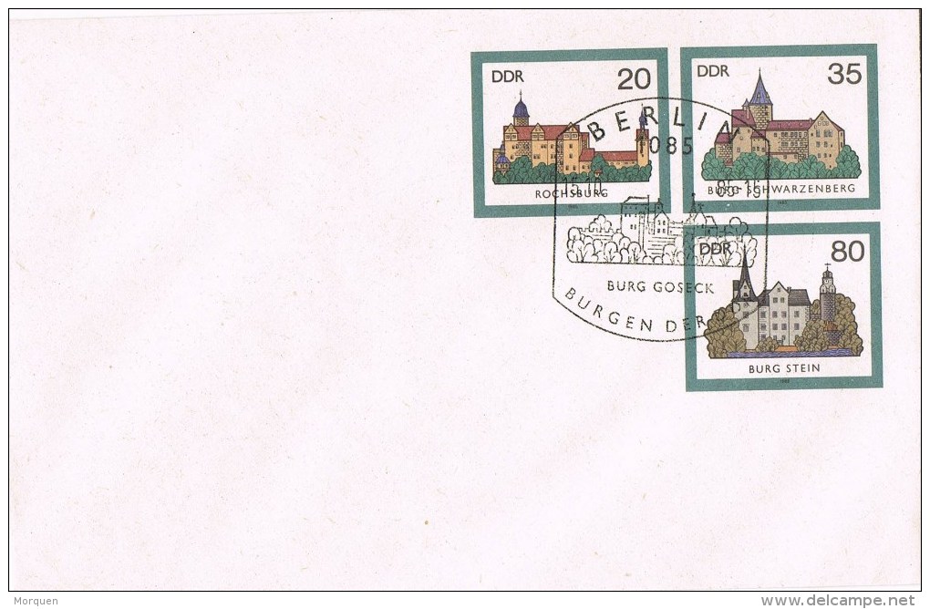 12836. Carta Entero Postal 3 Valores BERLIN (Alemania DDR) 1985. Burg Gosek - Briefomslagen - Gebruikt