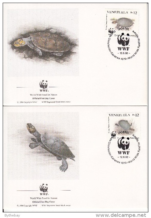 Venezuela FDC Scott #1471a-#1471d Set Of 4 Morroccoy, Tortuga - Turtles - WWF - Venezuela