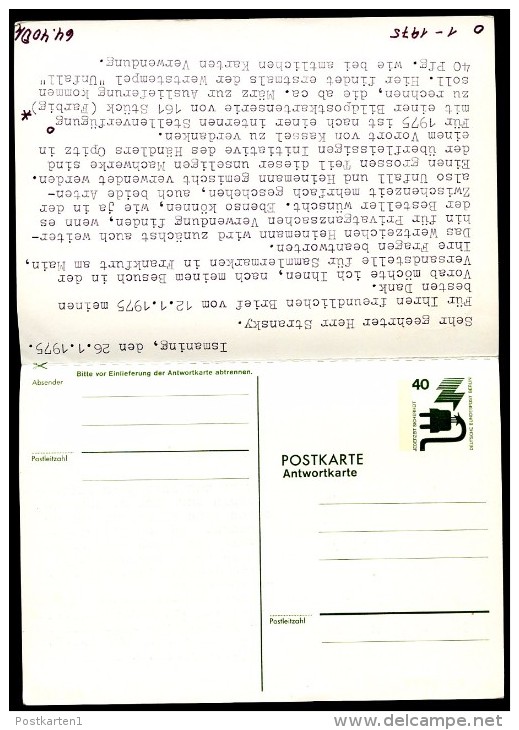 BERLIN P97 Antwort-Postkarte Gebraucht Ismaning-Halle 1975  Kat. 15,00 € - Postkarten - Gebraucht