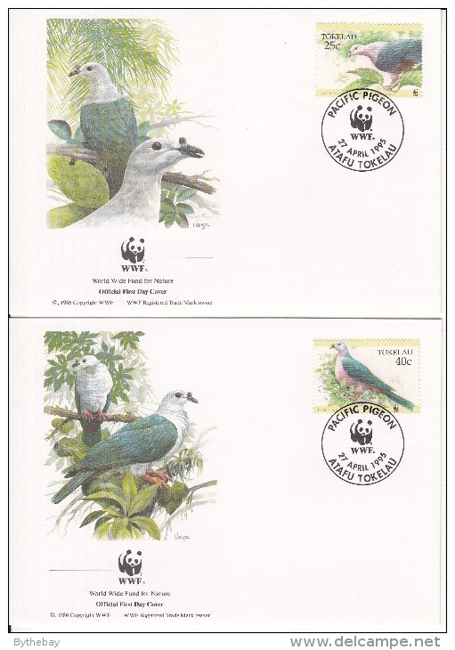 Tokelau FDC Scott #204-#207 Set Of 4 Pacific Imperial Pigeon - WWF - Tokelau