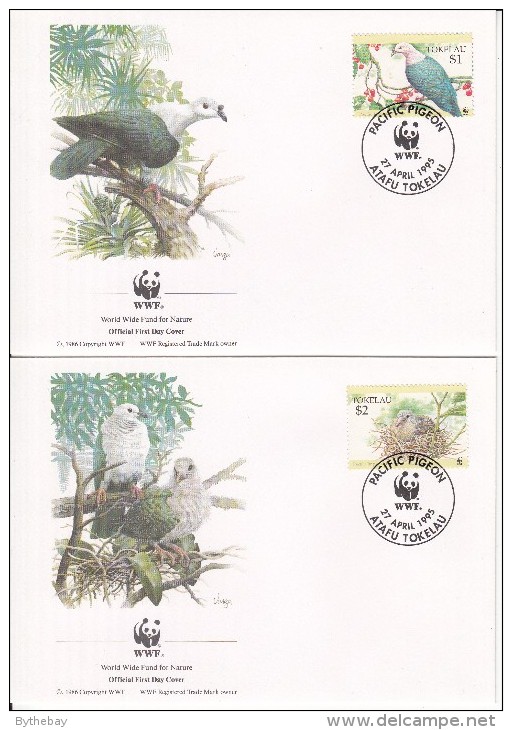 Tokelau FDC Scott #204-#207 Set Of 4 Pacific Imperial Pigeon - WWF - Tokelau