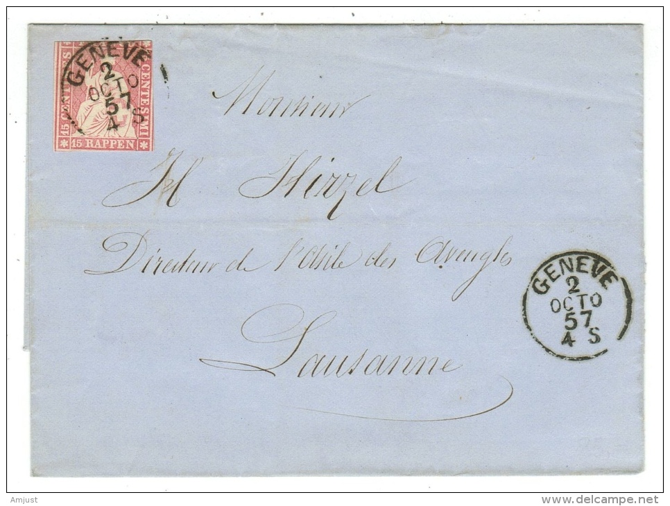 Suisse /Schweiz/Svizzera/Switzerland / Lettre Pour Lausanne - Covers & Documents