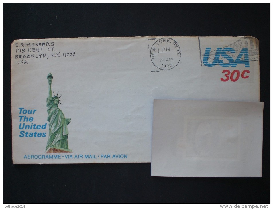 ENVELOPPE UNITED STATES AEREOGRAMME 1983 BROOKLYN - ROMA - 1981-00