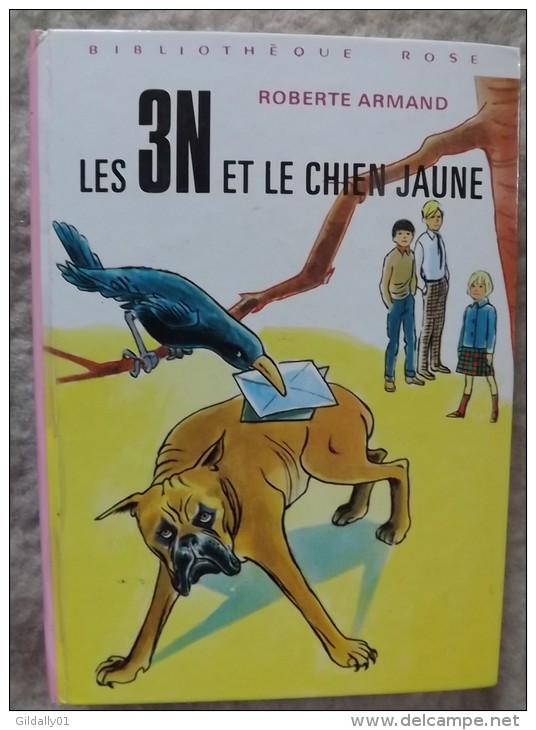 LES 3N ET LE CHIEN JAUNE.    Roberte Armand.   1973.  (Bibliothèque Rose) - Romantique