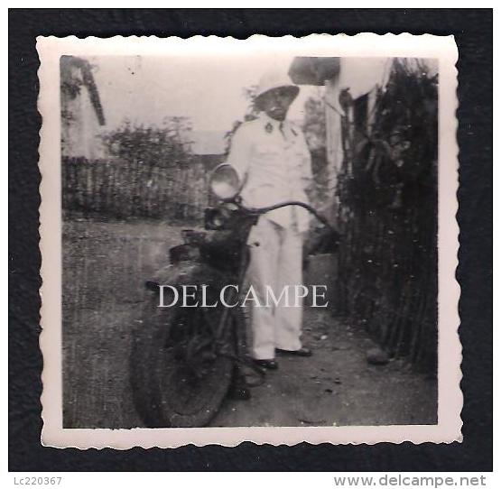 REAL PHOTO BELGIQUE BELGIUM CONGO BELGE MOTORCYCLE MOTO HARLEY DAVIDSON - 1940'S - Ciclismo