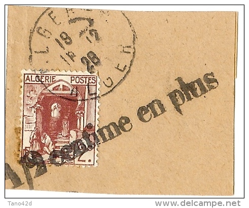 LCH - ALGERIE 1/2 CENTIME EN PLUS SUR CASBAH 1c ET 2c  FRAGMENT DE BJ - Briefe U. Dokumente