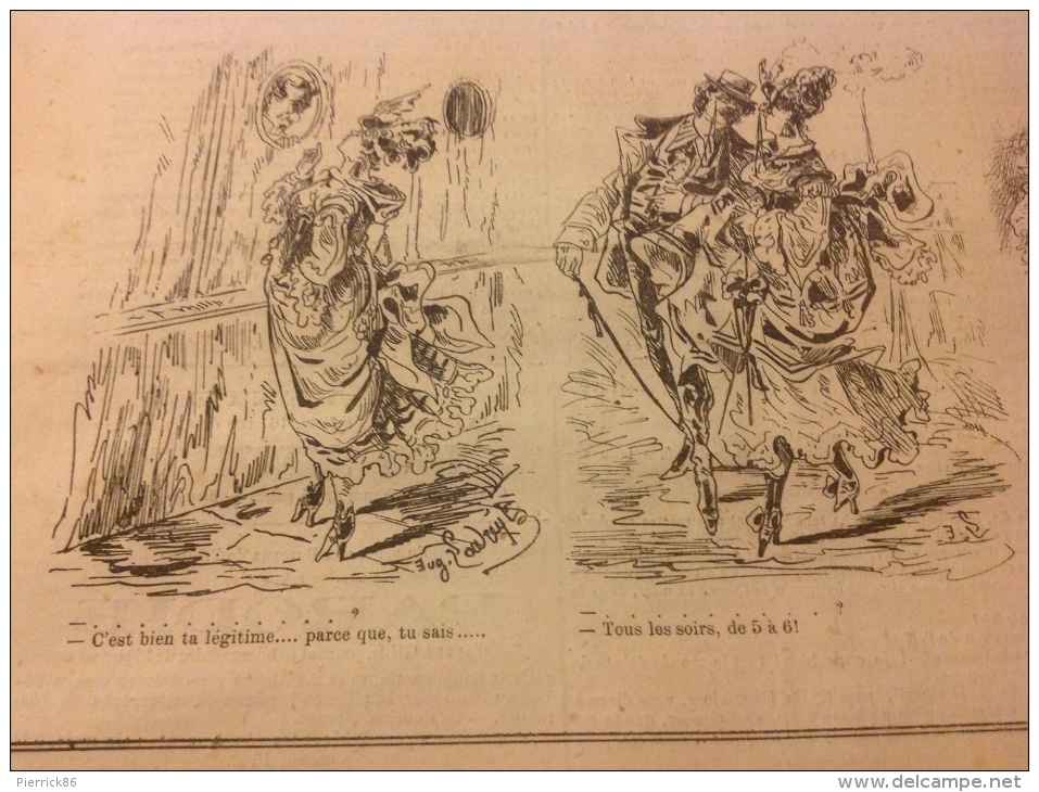 1869 Journal L´ECLIPSE - LE DÉGEL Caricature D´ André GILL - BONHOMME DE NEIGE -  UN MOT A L'OREILLE  Par LADREYT - 1850 - 1899