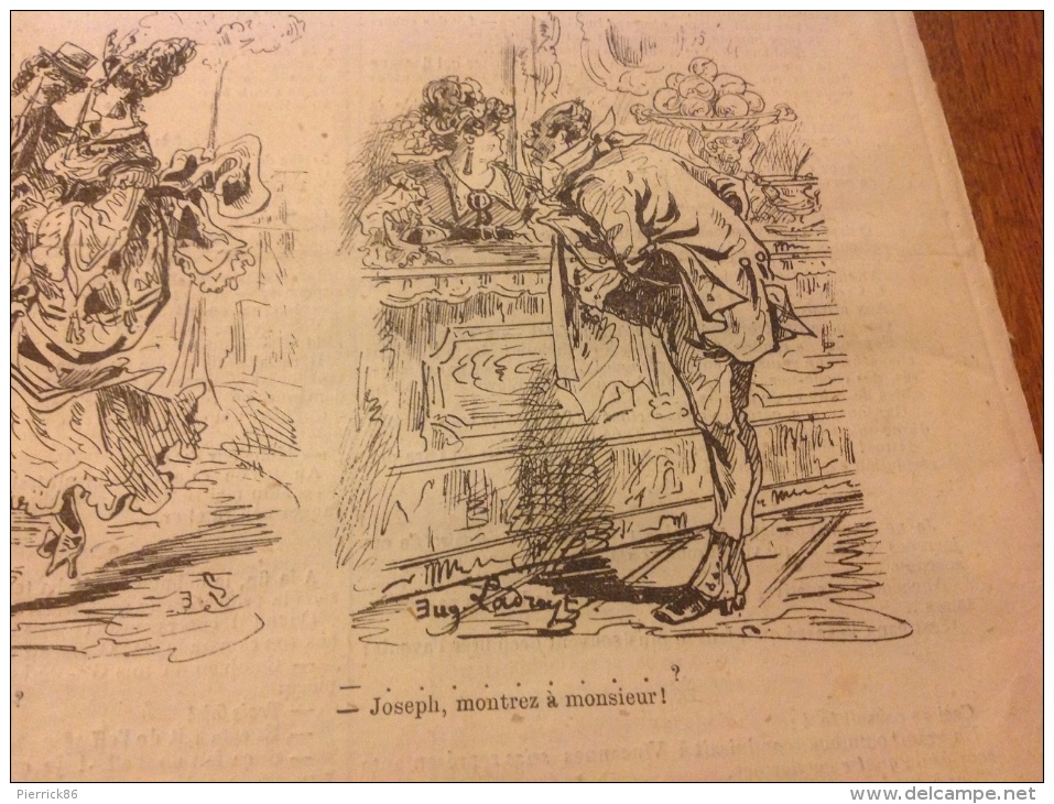 1869 Journal L´ECLIPSE - LE DÉGEL Caricature D´ André GILL - BONHOMME DE NEIGE -  UN MOT A L'OREILLE  Par LADREYT - 1850 - 1899