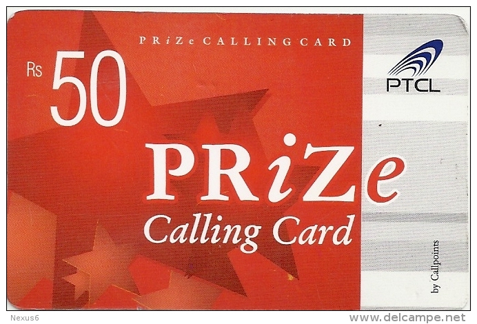 Pakistan - PTCL - Prize Calling Card Red 50Rs Remote Mem. Used - Pakistan