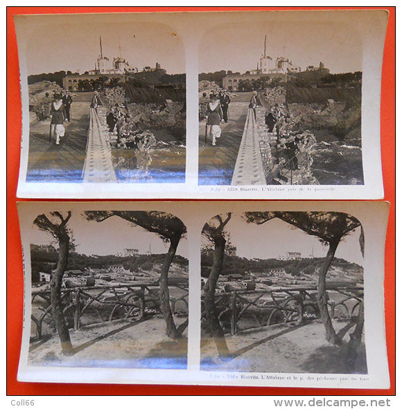 Biarritz  1900-1904 Lot  12 Vues Stéréo Différentes éditeur Légèrement Rogné Bord Gauche - Stereoscopic