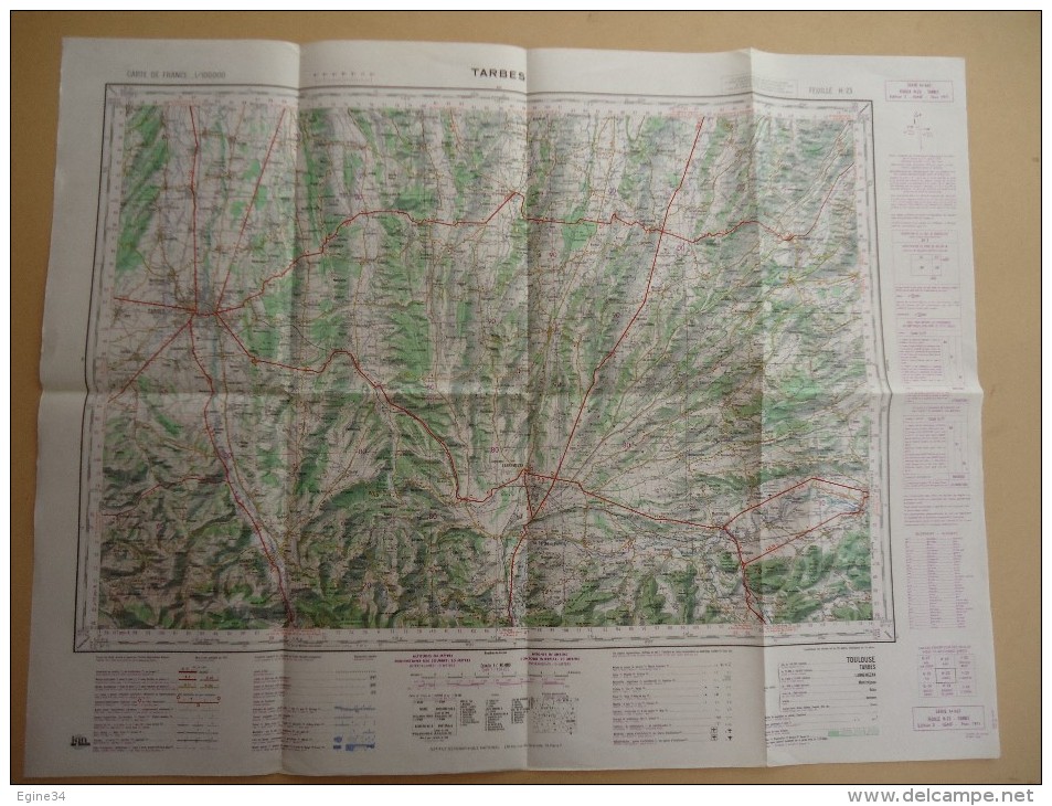 Carte De France Au 1/100 000 - Hautes Pyrénées  Tarbes   - Feuille H-23  -  Nov. 1971 - Cartes Géographiques