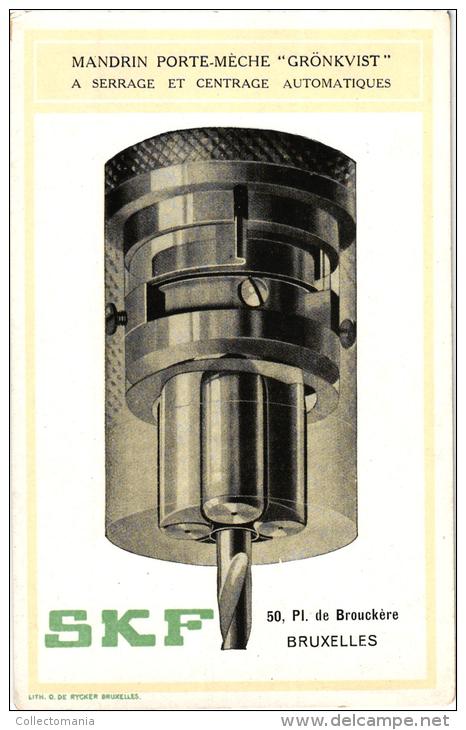 5 CP PUB SKF     Roulements à Billes     Bruxelles      Litographie De Rycker - Publicité