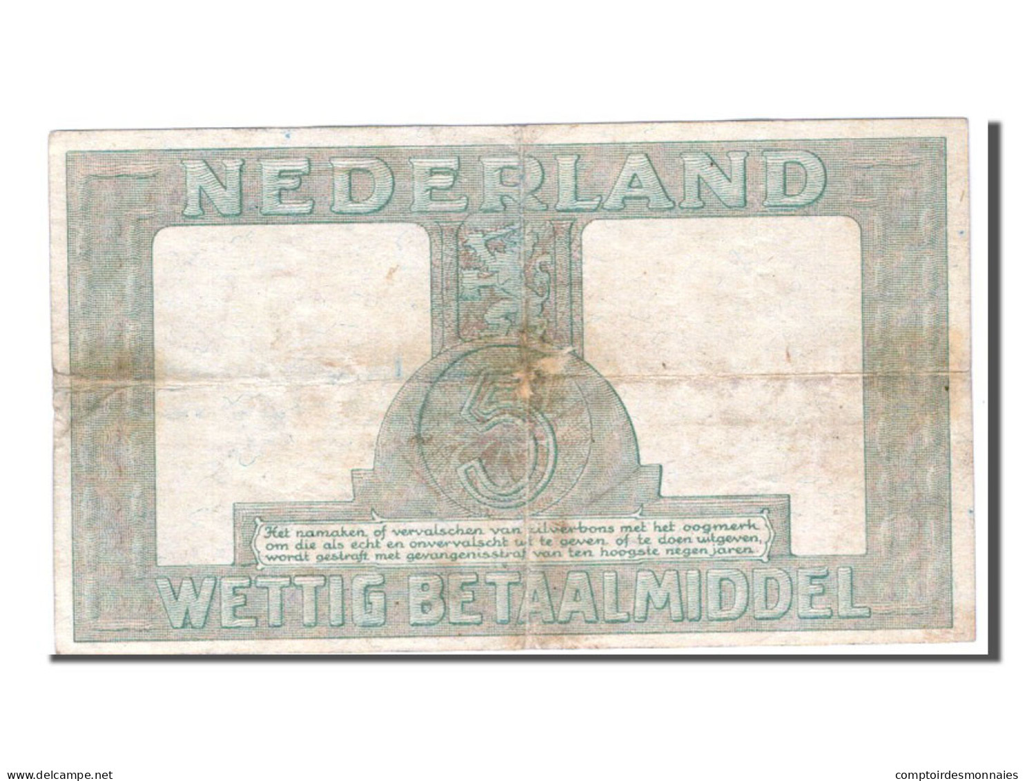 Billet, Pays-Bas, 5 Gulden, 1944, TTB - 5 Florín Holandés (gulden)