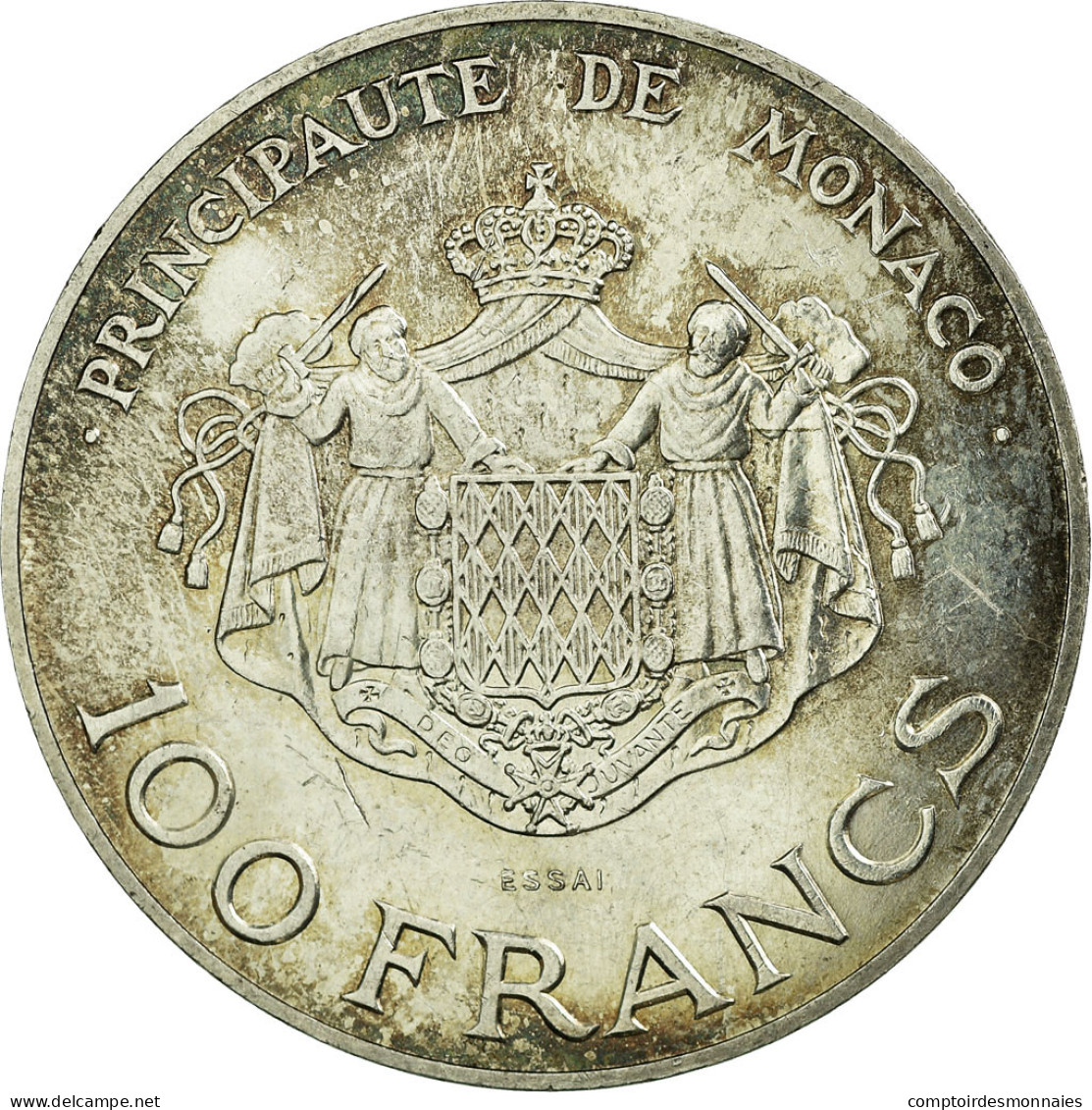 Monnaie, Monaco, 100 Francs, 1982, SUP, Argent, KM:E75, Gadoury:163 - 1960-2001 Nouveaux Francs