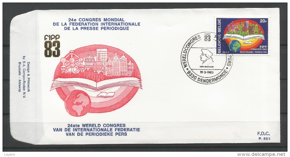 ENVELOPPE FDC (P 683)  TP N° 2084 (CACHET POSTAL DE DENDERMONDE) - 1981-1990