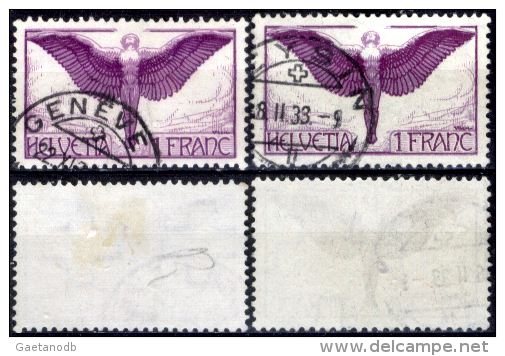 Svizzera-259 - 1924 - Unificato: N. A12 + A12a (o) - Privi Di Difetti Occulti. - Usati