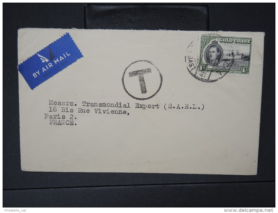 GRANDE-BRETAGNE-COTE D'OR - Lot de 4 enveloppes par avion pour la France période 1949 a étudier P4882