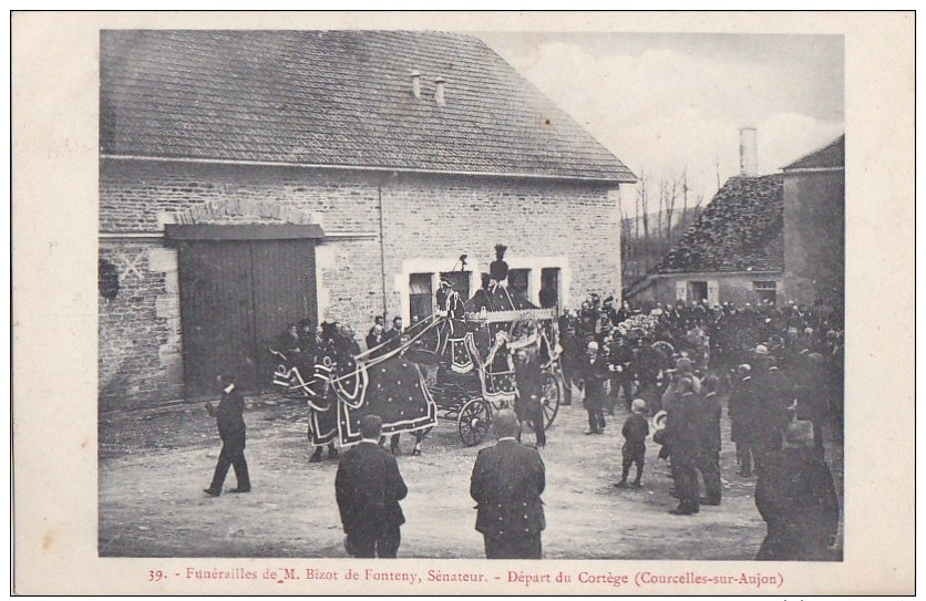 52 COURCELLES Sur AUJON  ATTELAGE Funérailles Du SENATEUR Mr BIZOT De FONTENY Départ Du Cortège - Autres & Non Classés