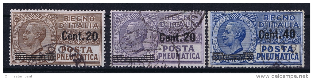 Italia: Posta Pneumatica Sa Nr 5 - 7 , Mi Nr 214 - 216 Used - Poste Pneumatique