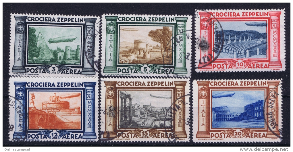 Italia: 1933 Sa Nr  45 - 50   Mi Nr 439 - 444  Used - Poste Aérienne