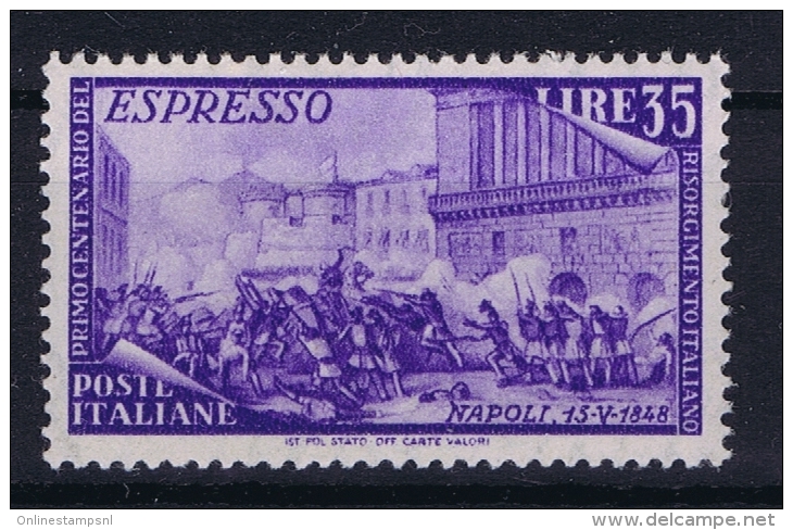 Italia: Sa E 32, Mi 760  MNH/**  1948 - Eilpost/Rohrpost