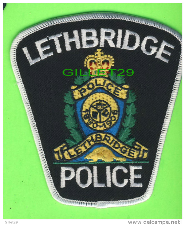 ÉCUSSON TISSU POLICE - PATCH POLICE - LETHBRIDGE POLICE, ALBERTA, CANADA - - Ecussons Tissu