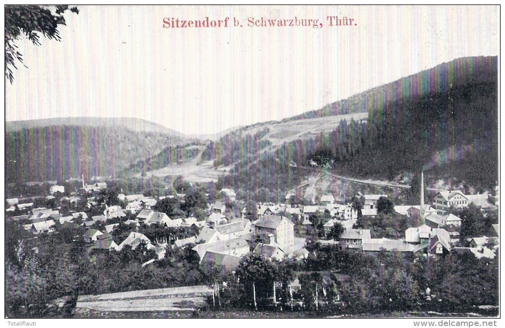 SITZENDORF Bei Schwarzburg Thüringen Panorama Vogelschau 1909 TOP-Erhaltung Ungelaufen Verlag: Aug Heinecke Rudolstadt - Rudolstadt