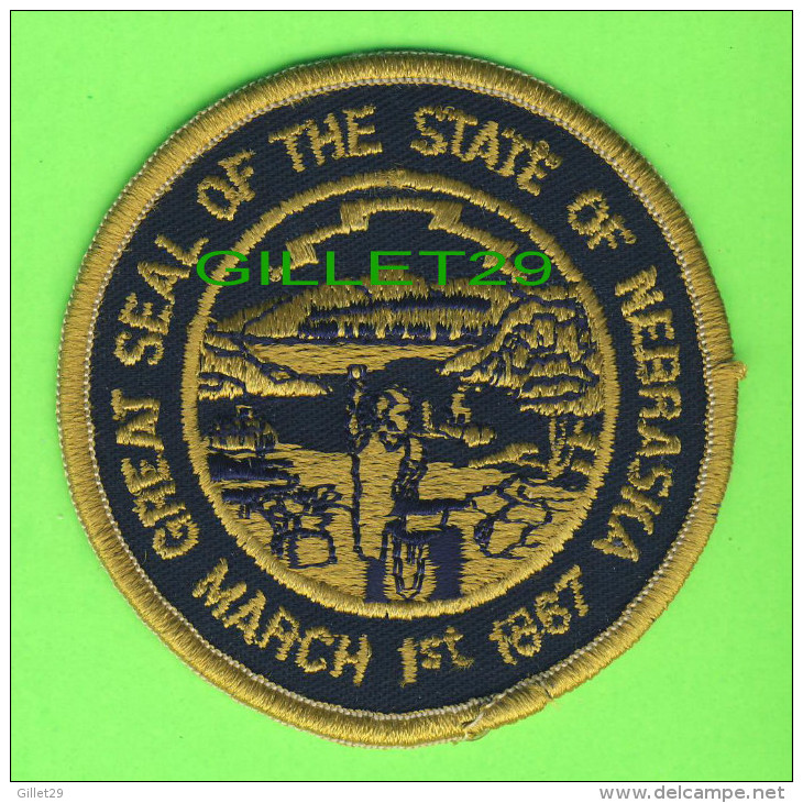 ÉCUSSON TISSU - PATCH - GREAT SEAL OF THE STATE OF NEBRAKA, U.S.A. - MARCH 1st 1867 - - Ecussons Tissu