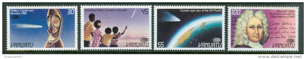 1986 Vanuatu Cometa Halley Set MNH** B517 - Astronomia