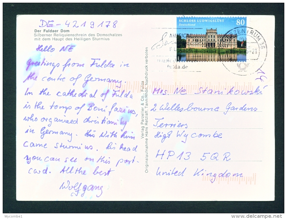 GERMANY  -  Fulda Cathedral  Tomb Of St Boniface  Used Postcard As Scans - Fulda