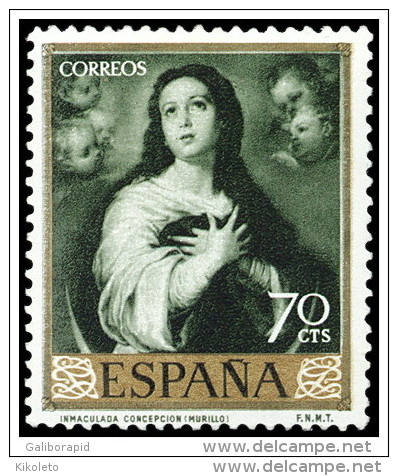 ESPAÑA AÑO 1960 EDIFIL Nº 1273 ** MNH - BARTOLOME ESTEBAN MURILLO - 70 Cts - Sellos Nuevos Sin Fijasello - Nuevos