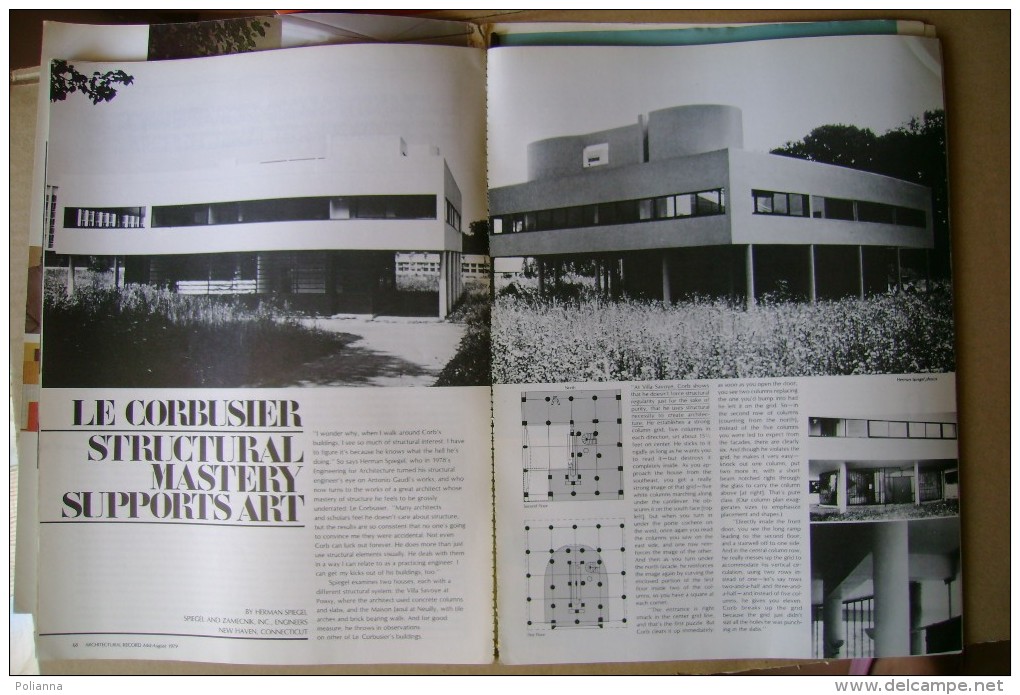 PCP/19  ARCHITECTURAL RECORD N.8 + Suppl.1979/ISHIKAWA CULTURAL CENTER IN JAPAN/Le Corbusier - Architettura