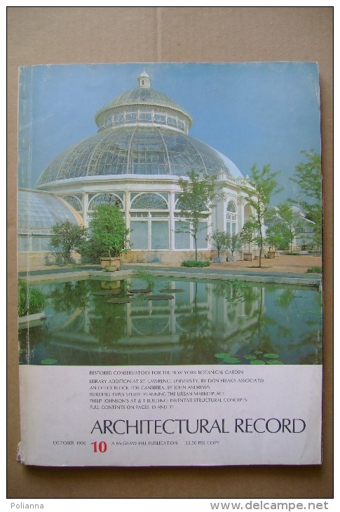 PCP/21 ARCHITECTURAL RECORD N.10-´80/New York Botanical Garden/LIBRARY ADDITION AT ST.LAWRENCE UNIVERSITY - Architecture