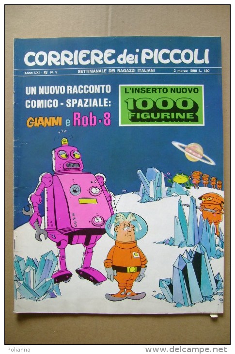 PCP/23 CORRIERE DEI PICCOLI N.9-1969/inserto Figurine+soldati/COCCOBILL Di Jacovitti/IL DOTTOR OSS/I PUFFI - Corriere Dei Piccoli