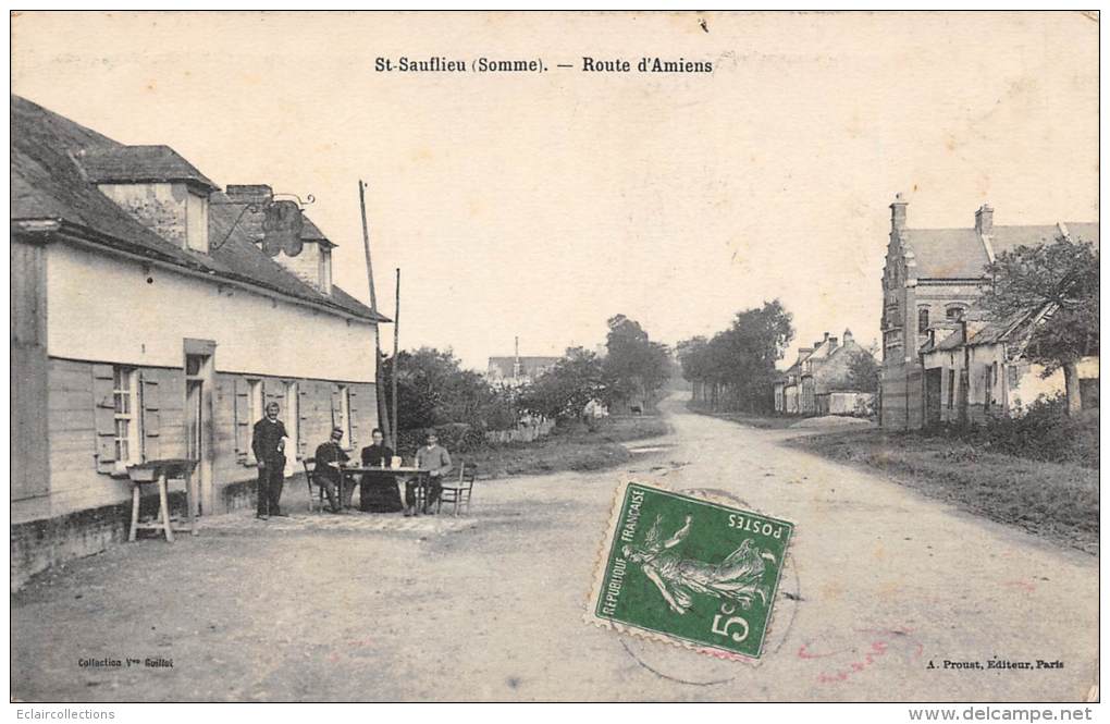 St   Sauflieu      80        Route D'Amiens  (Café) - Autres & Non Classés