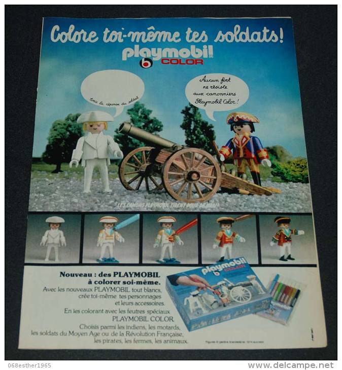 Publicité De 1979 Sur Le Paymobil, Color Toi Même Tes Soldats Playmobil Avec Feutres Spéciaux - Collections