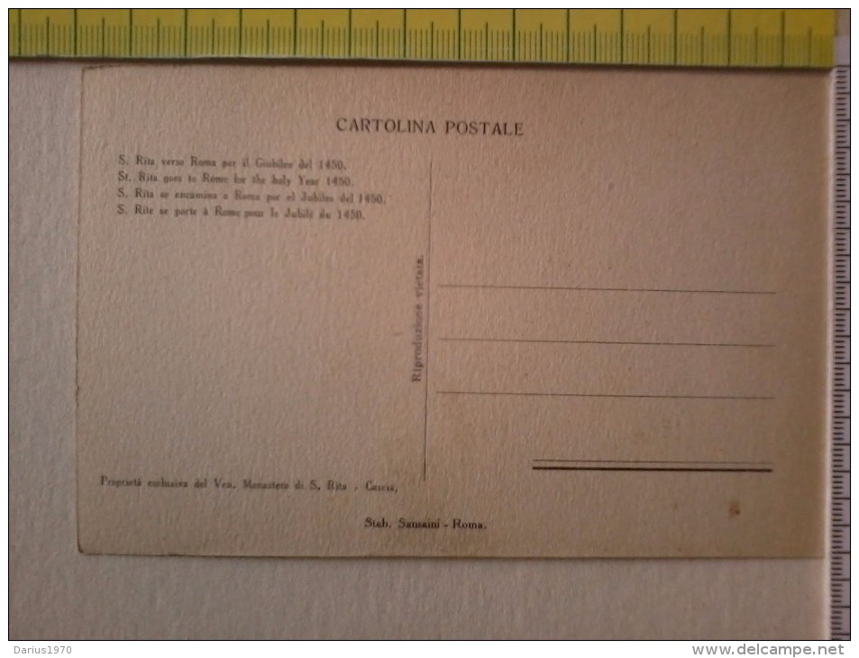 Cart.-     Mastroianni - S. Rita Verso Roma Per Il Giubileo Del 1450. - Peintures & Tableaux
