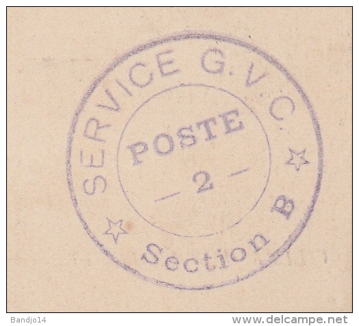 Cachet "Garde Des Voies De Communication"  - Poste 2 Section B Sur Cpa  Villers Sur Le Roule  (27) -3 Scan - 1. Weltkrieg 1914-1918