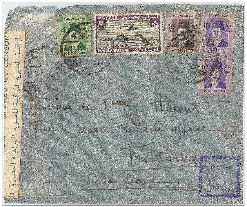 1943 - CORREO AÉREO EGIPTO - Aéreo